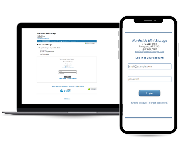 laptop and mobile view of accessing online payment system